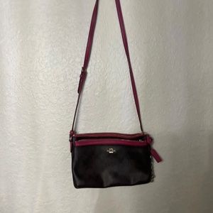 Coach Peyton  Cross-body Shoulder Bag Brown  Leather